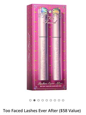 Too Faced Lashes Ever After Mascara Duo — Pink and Gold Accents